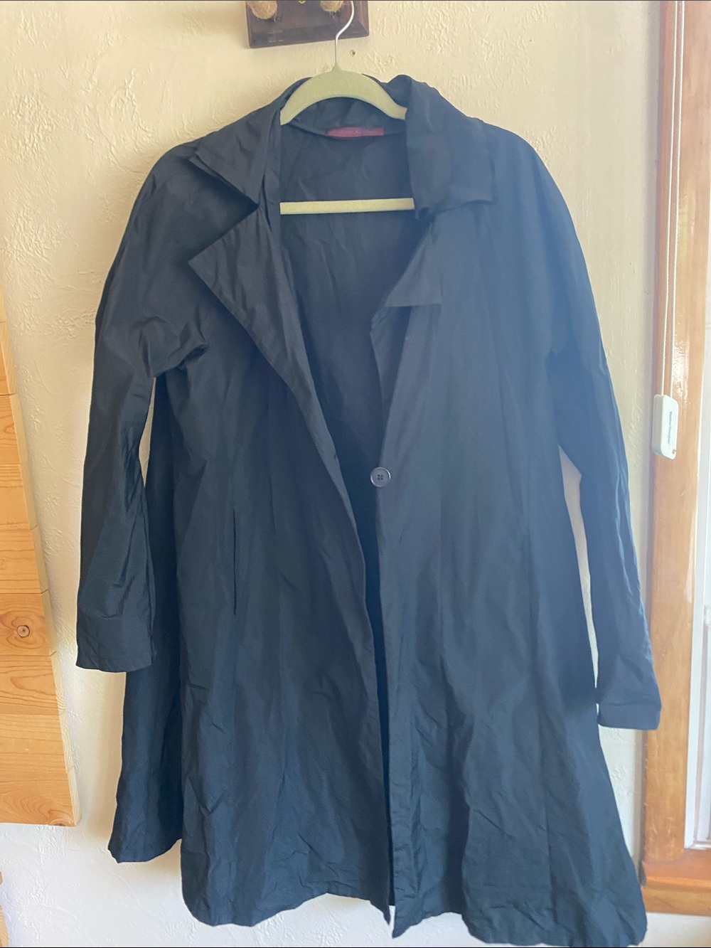 Women's Black Single-Button Trench Coat